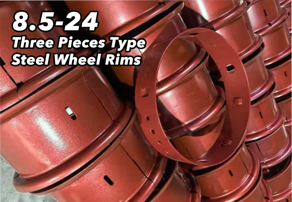 8.5-24 Three Pieces Type Steel Wheel Rims