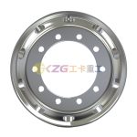 22.5X8.25 Double Polished Aluminum Alloy Truck Wheels with Square Vent Holes Forged Rim Size 22.5X8.25 Matched Tire Size 295/75R22.5