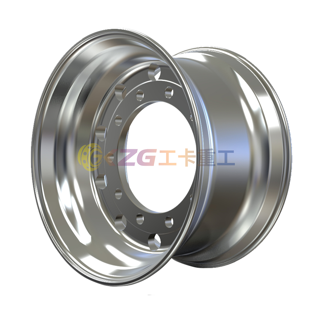 polished aluminum wheel with rim size 22.5×11.75 for tires 15R22.5 385/65R22.5