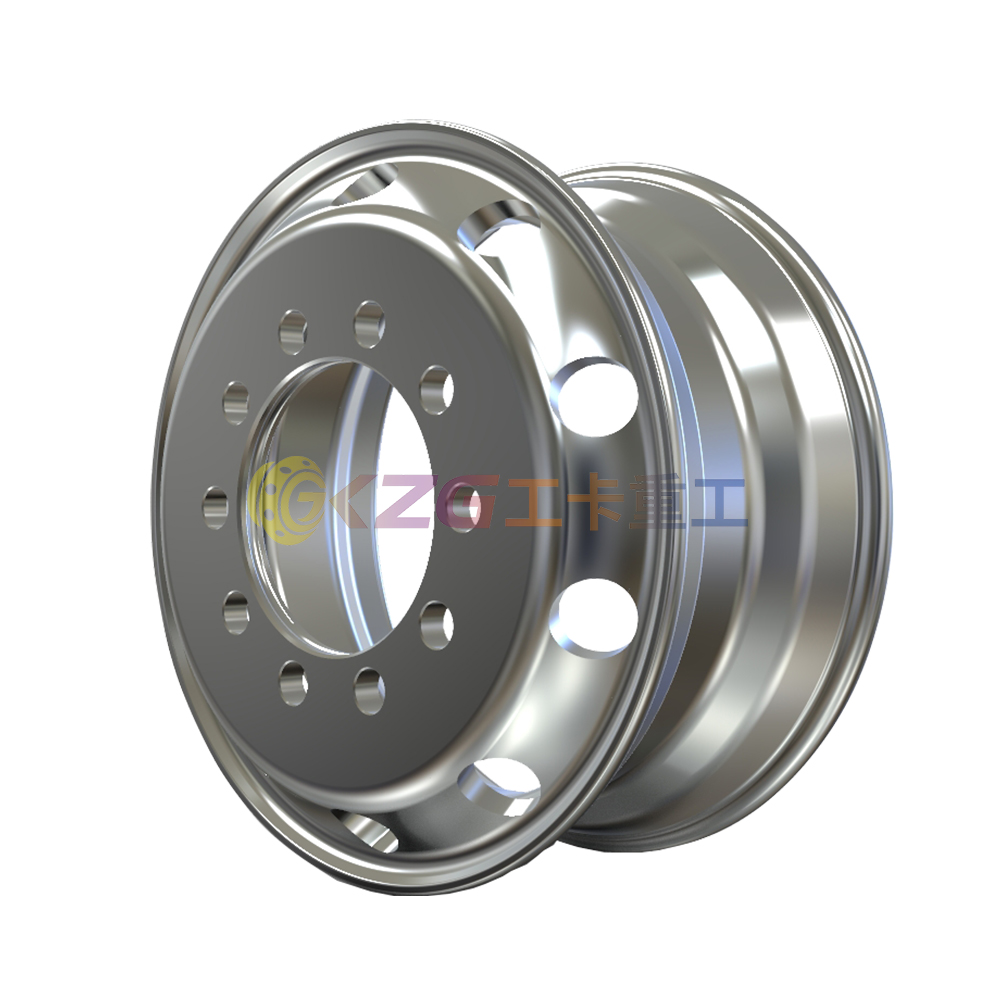 High polished aluminum wheel with rim size 17.5×6.75 for tires 9R17.5 235/75R17.5