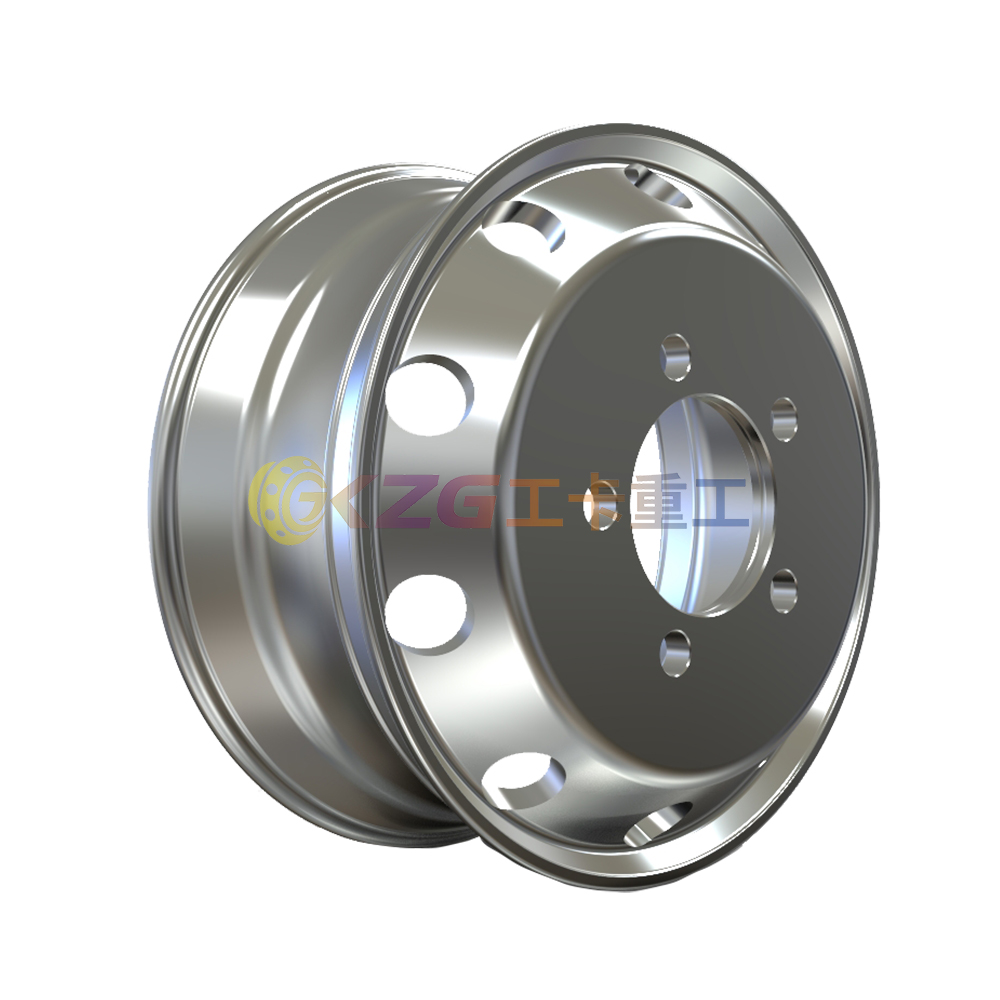 mirror polished aluminum wheel with rim size 19.5×7.5 for tires 245/70R19.5
