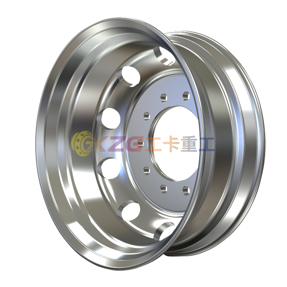 double polished aluminum wheel with rim size 24.5×8.25 for tires 11R24.5 285/75R24.5