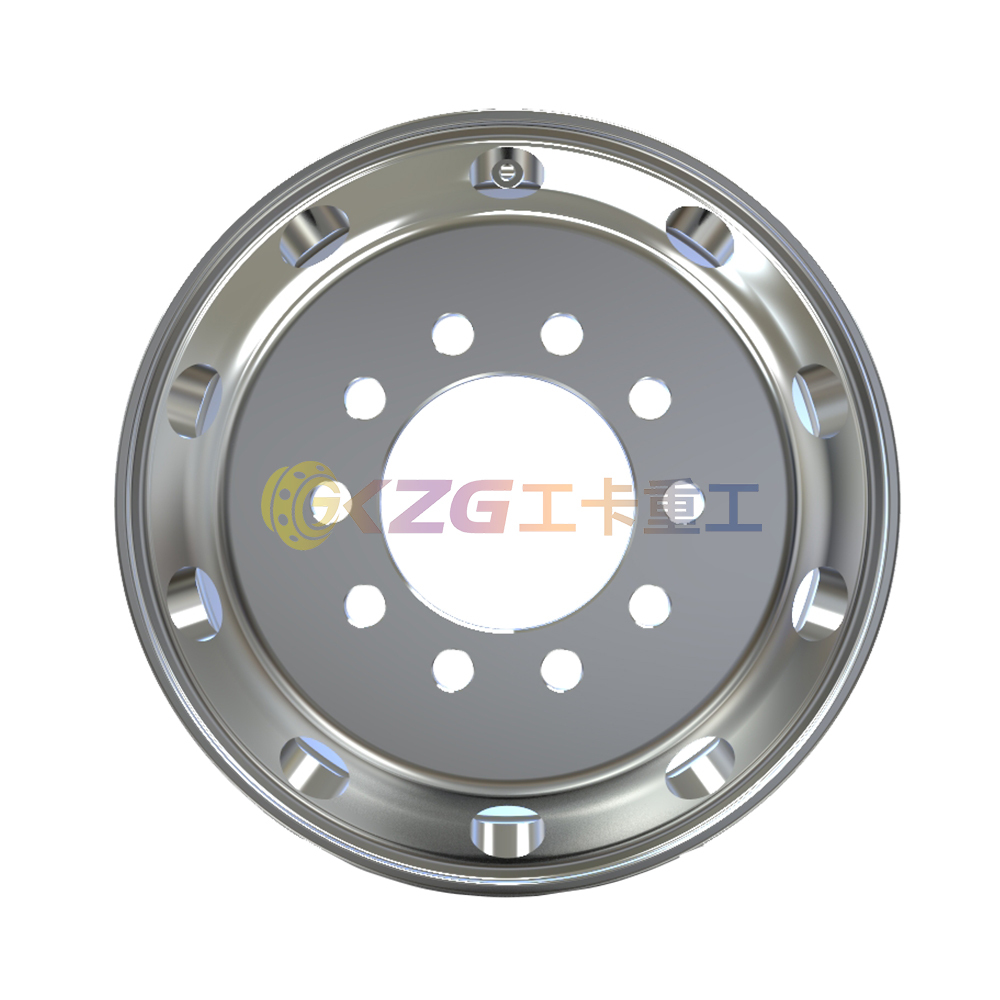 Forged aluminum wheel with rim size 19.5×6.75 for tires 9R19.5 225/70R19.5