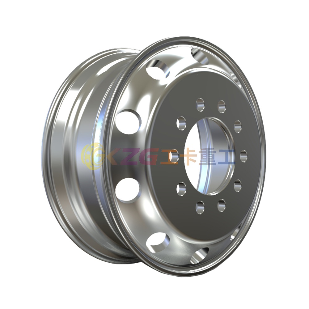 Forged aluminum wheel with rim size 19.5×6.75 for tires 9R19.5 225/70R19.5