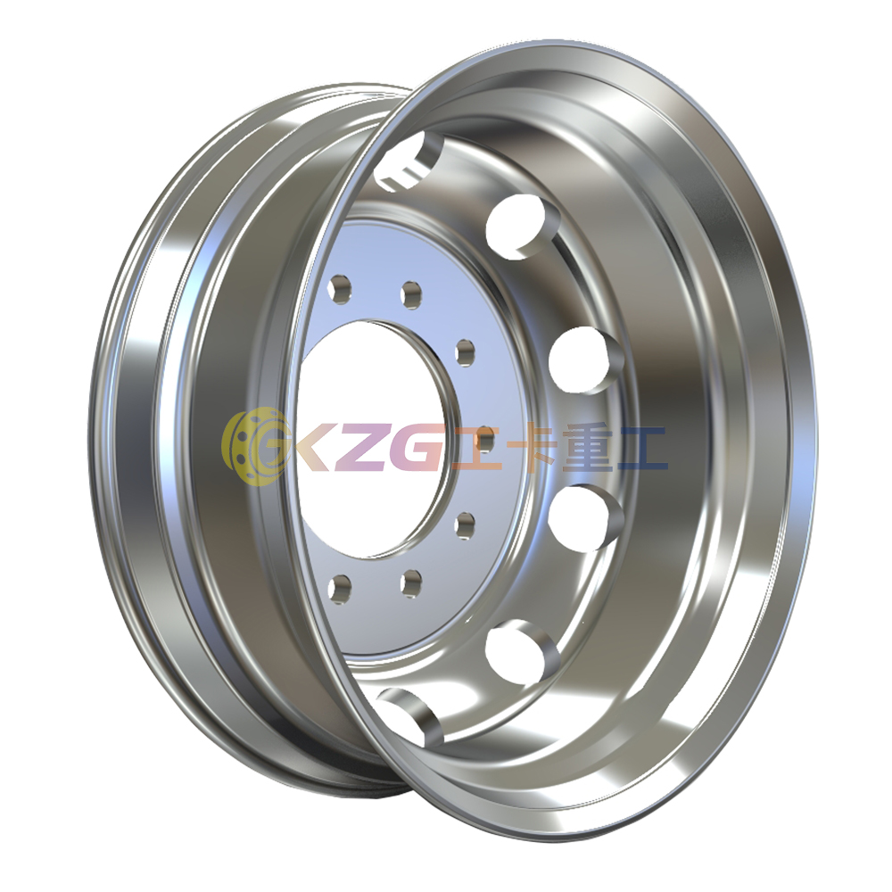 High polished aluminum wheel with rim size 24.5×8.25 for tires 11R24.5 285/75R24.5