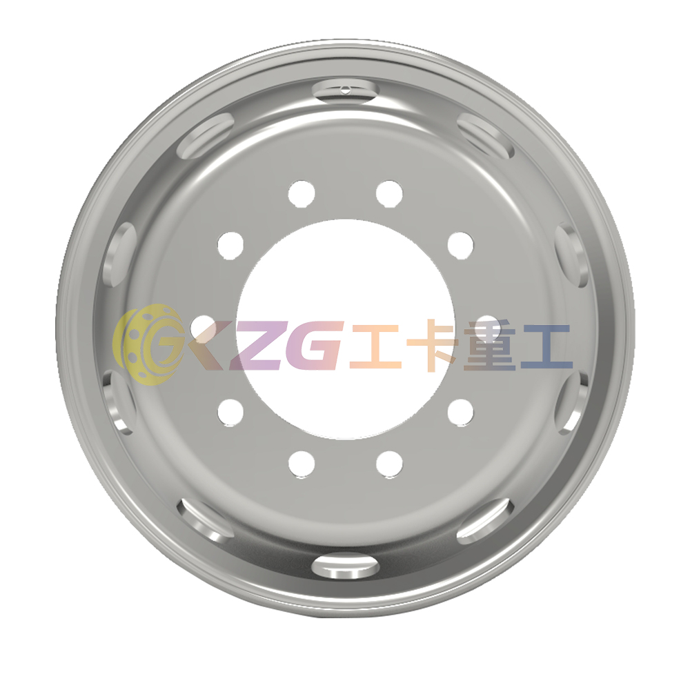22.5×9.00 matched tire 11R22.5, 295/75R22.5, 295/80R22.5, Tubeless Steel Wheel.