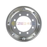 double polished aluminum wheel with rim size 19.5✖6.75 for tires 9R19.5 225/70R19.5