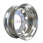 Double Polished Aluminum Alloy Truck Wheels with Square Vent Holes Forged Rim Size 22.5X8.25 Matched Tire Size 295/75R22.5