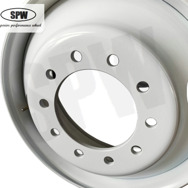 Tubeless Steel Wheel Rim Size 22.5*8.25 Matched Tire Size 11R22.5 295/75R22.5 with White Color