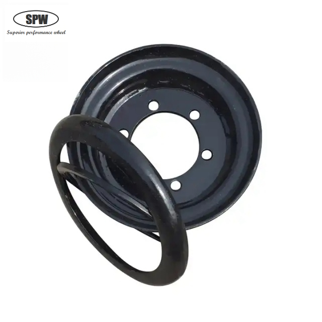 Forklift steel wheel with rim size 4.33R-8 for matching 18*7-8 tire upon split or 3-piece