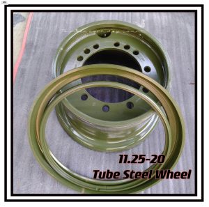 Tube steel wheel with rim size 11.25-20