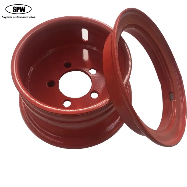 Forklift Steel wheels 2-piece rim with size 5.00F-10 for matching 650-10 tires