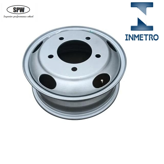 Tubeless steel truck wheel with rim size 16.0*5.5 Inch for 7.5R16 tires, Brazil INMETRO available