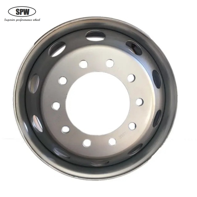 Tubeless steel wheel with rim size 22.5*8.25 for heavy duty truck tire 11R22.5