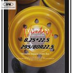 Tubeless steel wheel with rim size 22.5*8.25 for heavy duty truck tire 11R22.5