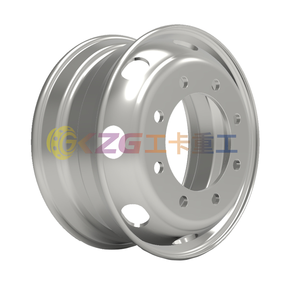 19.5*7.5, Tubeless Steel Wheel with little Steyr standard, Matched Tyre Size Matched Tyre Size 265/75R19.5
