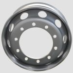 22.5×7.5, 8-32-285-221, Tubeless Steel Wheel with Mitsubishi standard, Matched Tyre Size Matched Tyre Size 10R22.5, 245/75R22.5, 275/80R22.5, 275/70R22.5