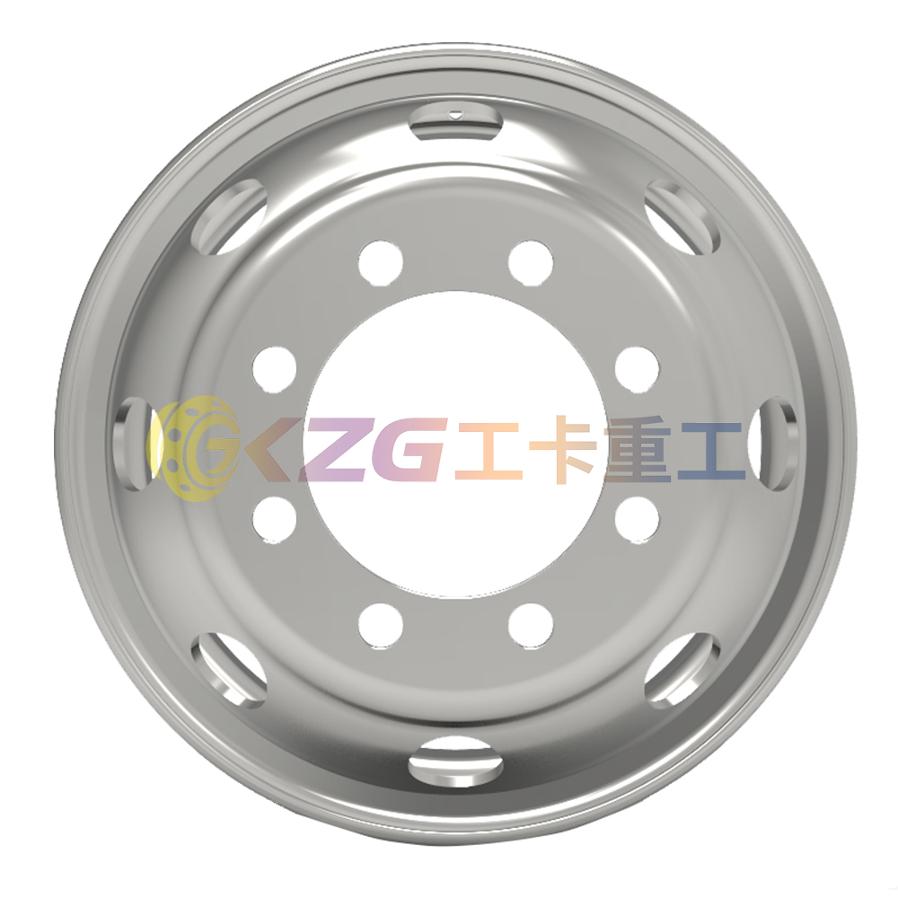 Japanese Type of 22.5×8.25 Tubeless Steel Wheel with 8 Bolt Holes for Tire 11R22.5, 295/80R22.5