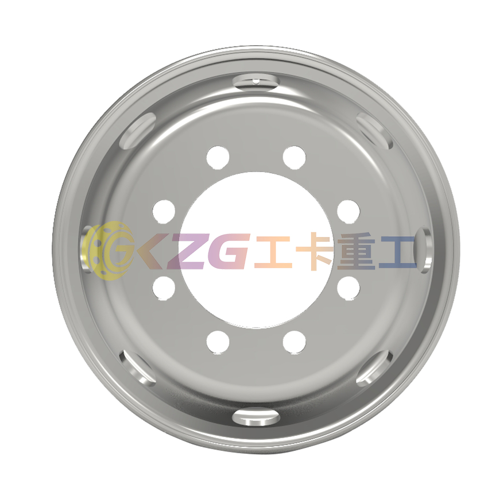 22.5*8.25, Tubeless Steel Wheel, Matched Tyre Size 11R22.5, 295/75R22.5