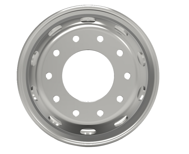 22.5 inch x 11.75 inch Steel Rim for Semi Trucks and Trailers- 0 ET center dish