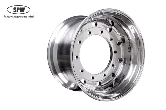 22.5×13.00 mirror polished aluminum wheel with rim size 22.5X13.00 for tires 415/45R22.5 and 425/65R22.5