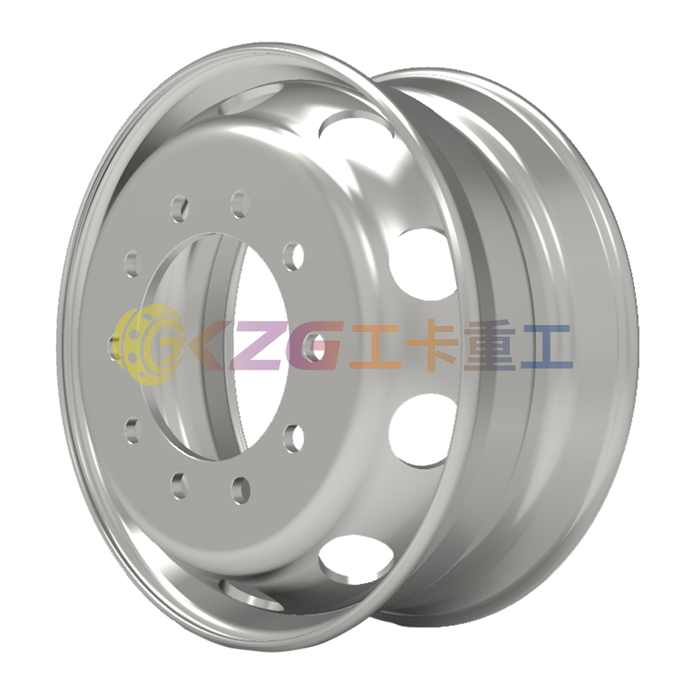 White color Tubeless truck wheel rim with size 24.5*8.25