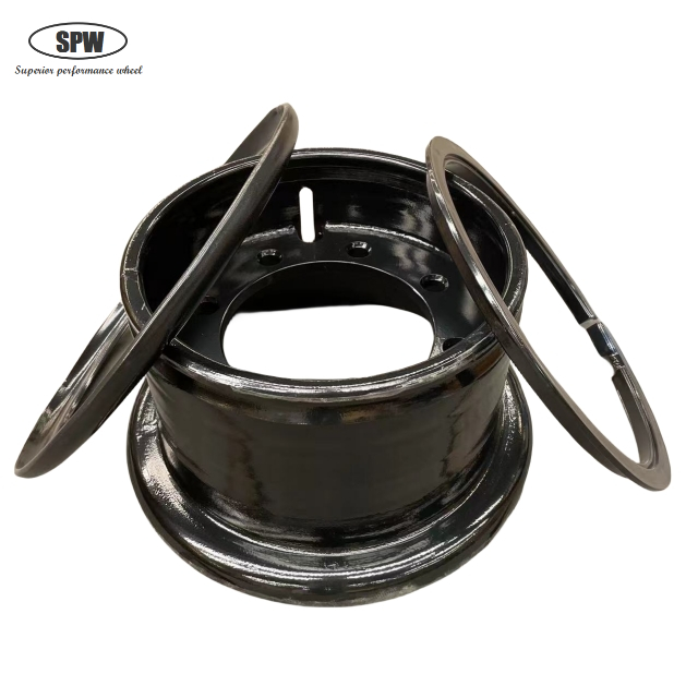 Tube steel wheel with rim size 7.5-15 with 3-piece matched tyre size 28×9-15